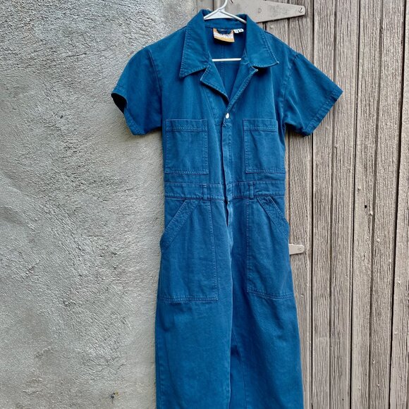 Big Bud Press Short Sleeve Jumpsuit - Like New!! Lagoon Size M petite - Picture 1 of 6